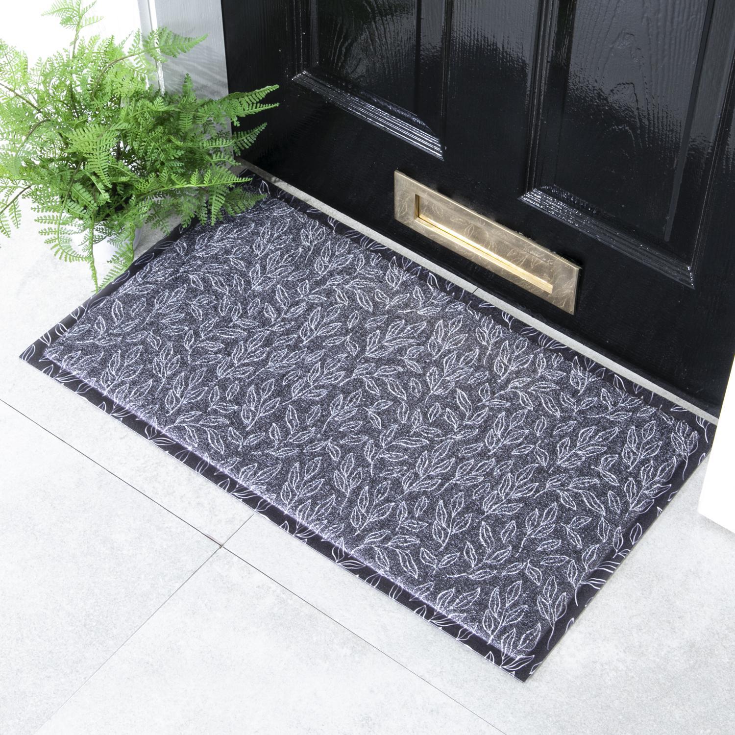 Artsy Mats Unisex Navy Leaf Pattern Heavy Duty Non-Slip Indoor Outdoor Mat 70X40cm | Size: 40 Cm X 70 Cm - Image 2