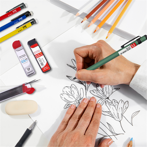 Pack of 12 0.5mm Metal Mechanical Pencils With Eraser