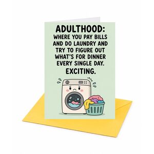 Adulthood Bills Laundry Dinner Birthday Card