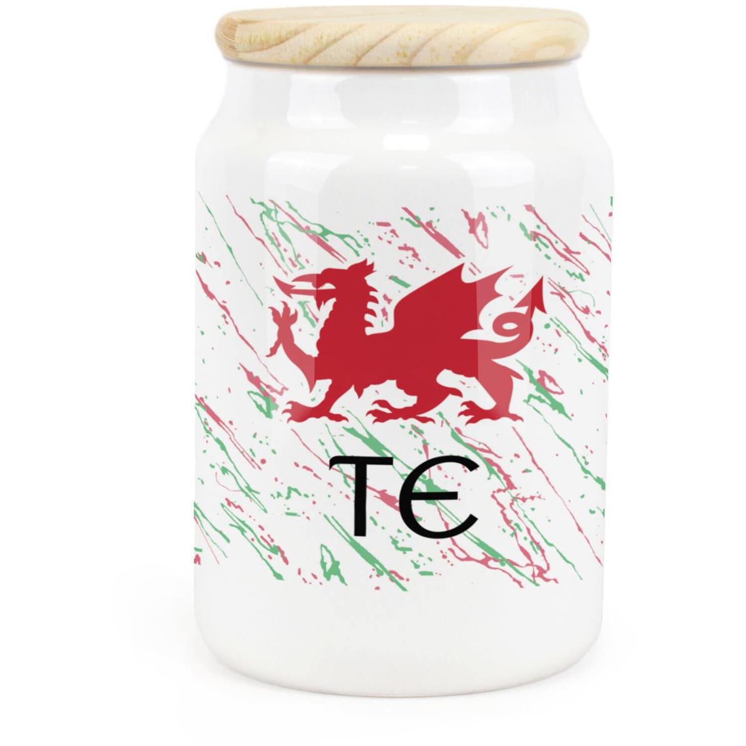 Purely Home Welsh Dragon Ceramic Te Storage Canister (Tea) - Red