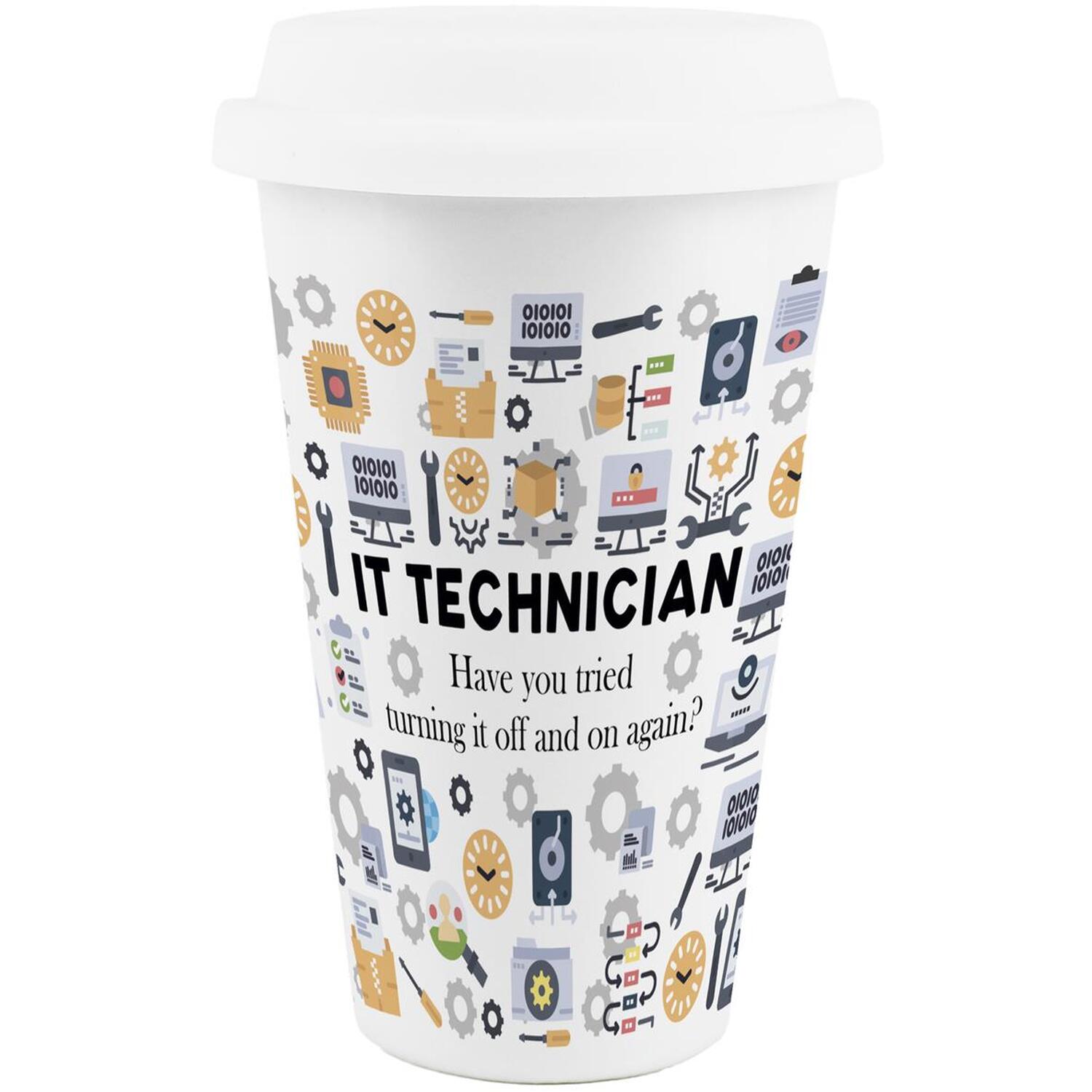 Image of Novelty IT Technician Ceramic Travel Mug&hellip;