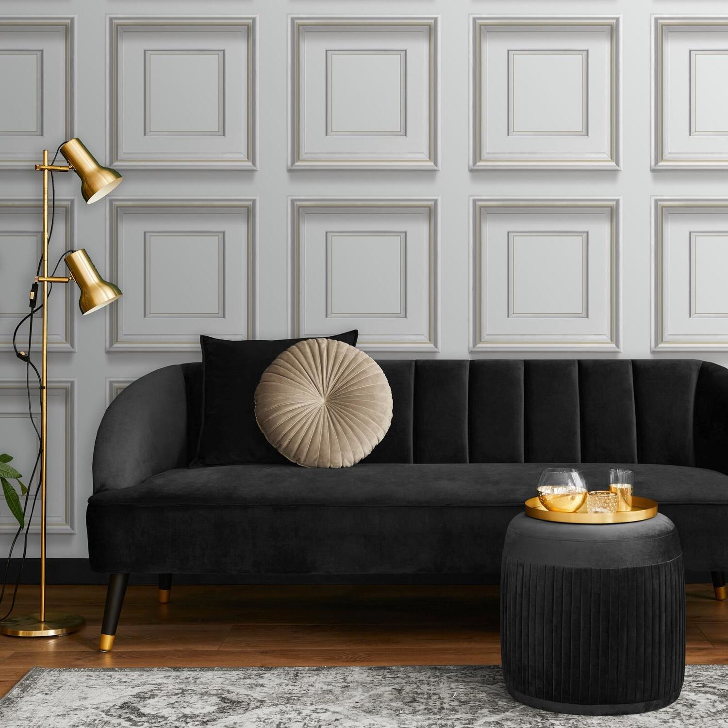 Sophie Laurance Light Grey Panel Effect Wallpaper Metallic Realistic 3D Wood Effect Flat Finish - Image 4