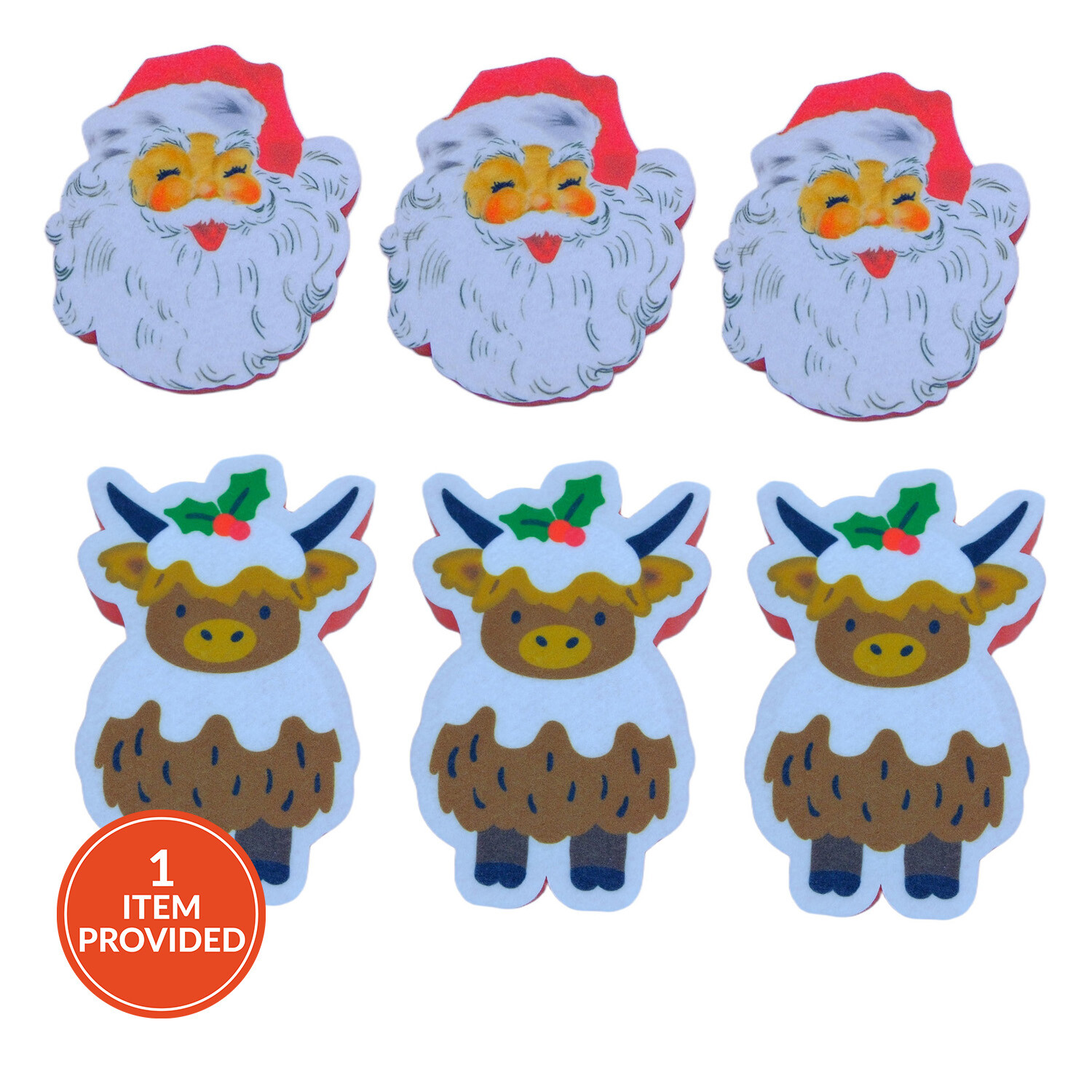 Image of Pack of 3 Christmas Cleaning Sponges