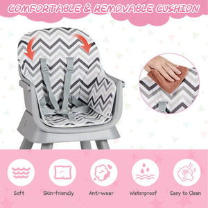 Grey 6-in-1 Baby High Chair Infant Feeding Chair shot 17974854
