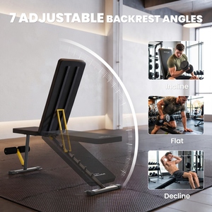 SPORTNOW Adjustable Foldable Weight Bench with 7 Backrest Positions
