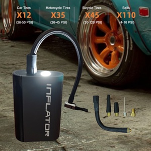 Kmok Cordless Tire Inflator 150PSI with Digital Gauge, LED Light & Power Bank