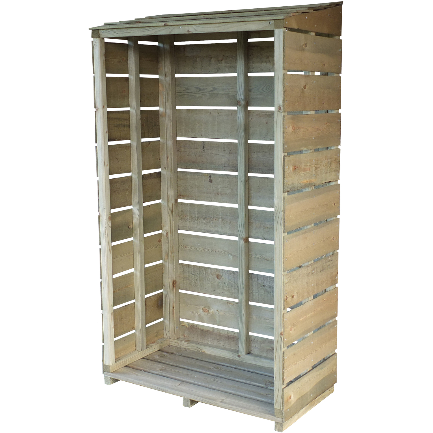 Shire 2.1ft Tall Sawn Wall Log Store - Pressure Treated Timber - Image 5