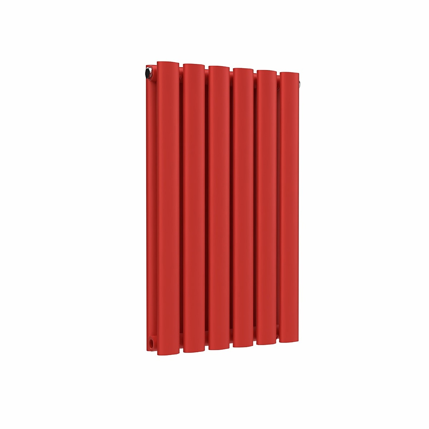 Lux Heat Oval Horizontal Radiator - Poppy Red - 600Mm X 360Mm - Double - Poppy Red