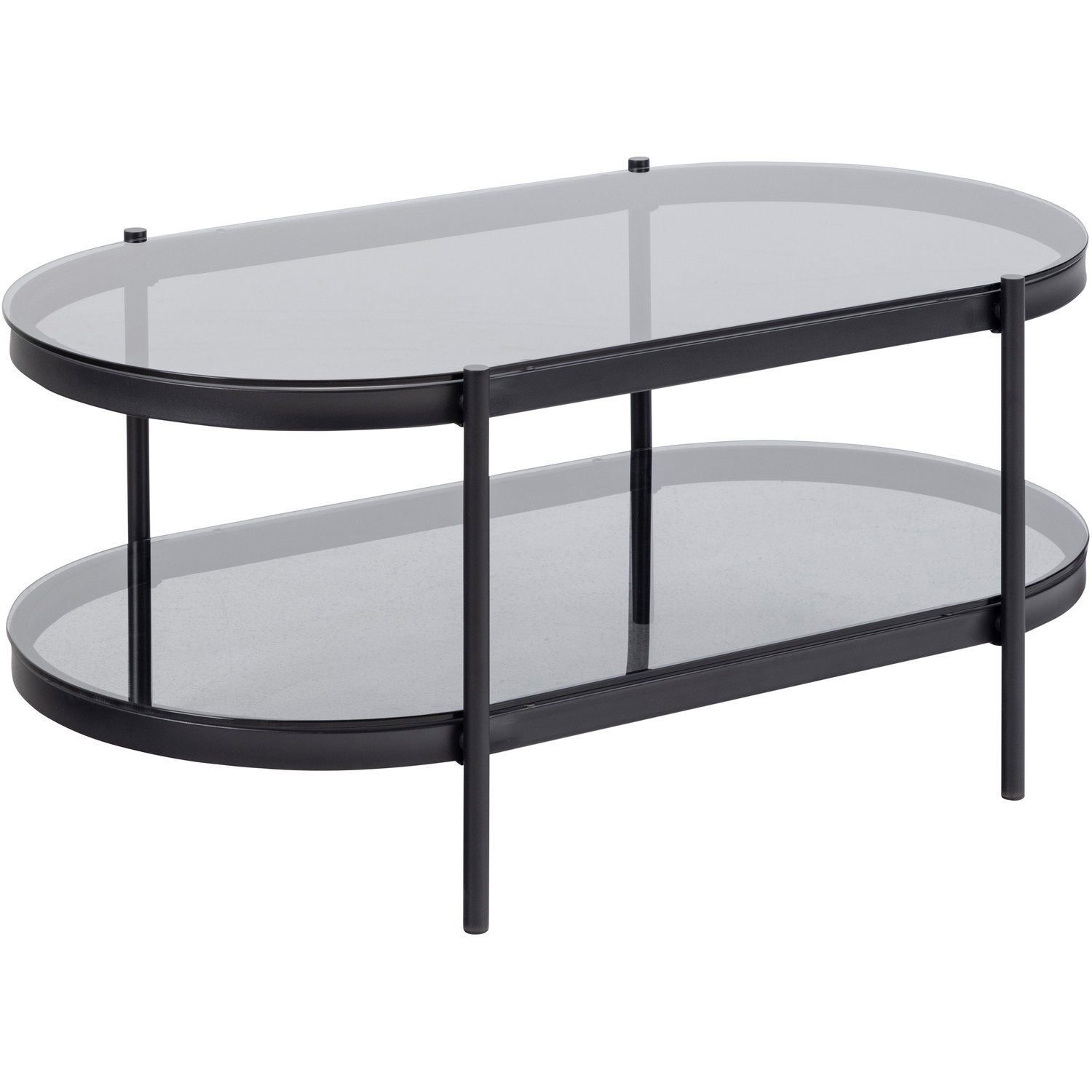 Furniture To Go Bayonne Oval Coffee Table With Smoked Glass Top - Smoked Glass