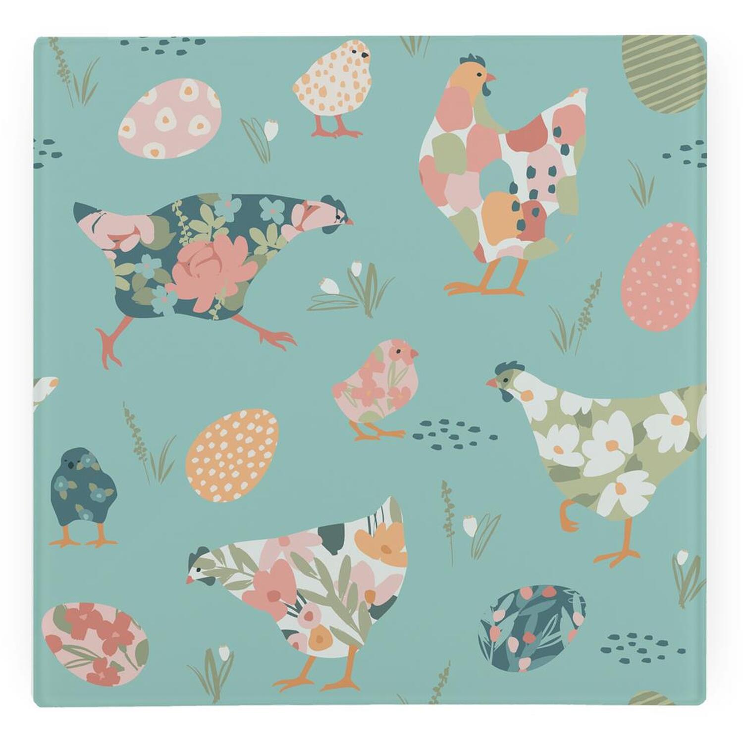 Image of Easter Chickens Glass Hot Pot Stand&hellip;