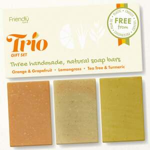 Natural Soap Trio Gift Set - Orange & Grapefruit, Lemongrass, Tea Tree