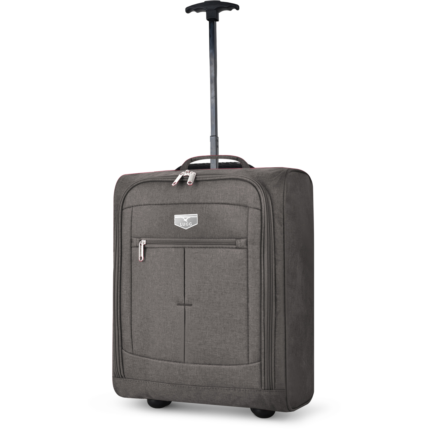 Lugg Cabin Size Lightweight Travel Bag With Wheels - Jupiter (55X40x20cm) - Charcoal / Polyester / 36Cm