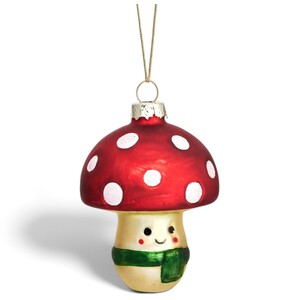 Glass Happy Mushroom Christmas Tree Decoration