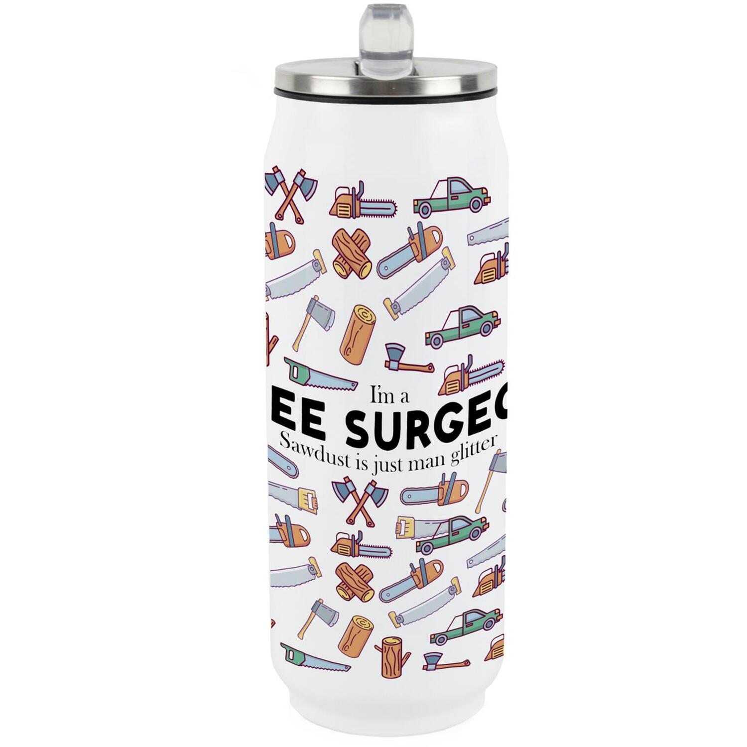 Tree Surgeon Flask with Straw - Novelty Gifts for Arborists Cold Drinks Can - Image 2