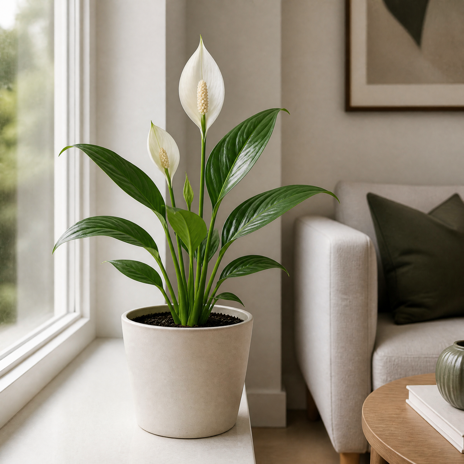 Plants By Post Spathiphyllum Peace Lily F - Matt Cream