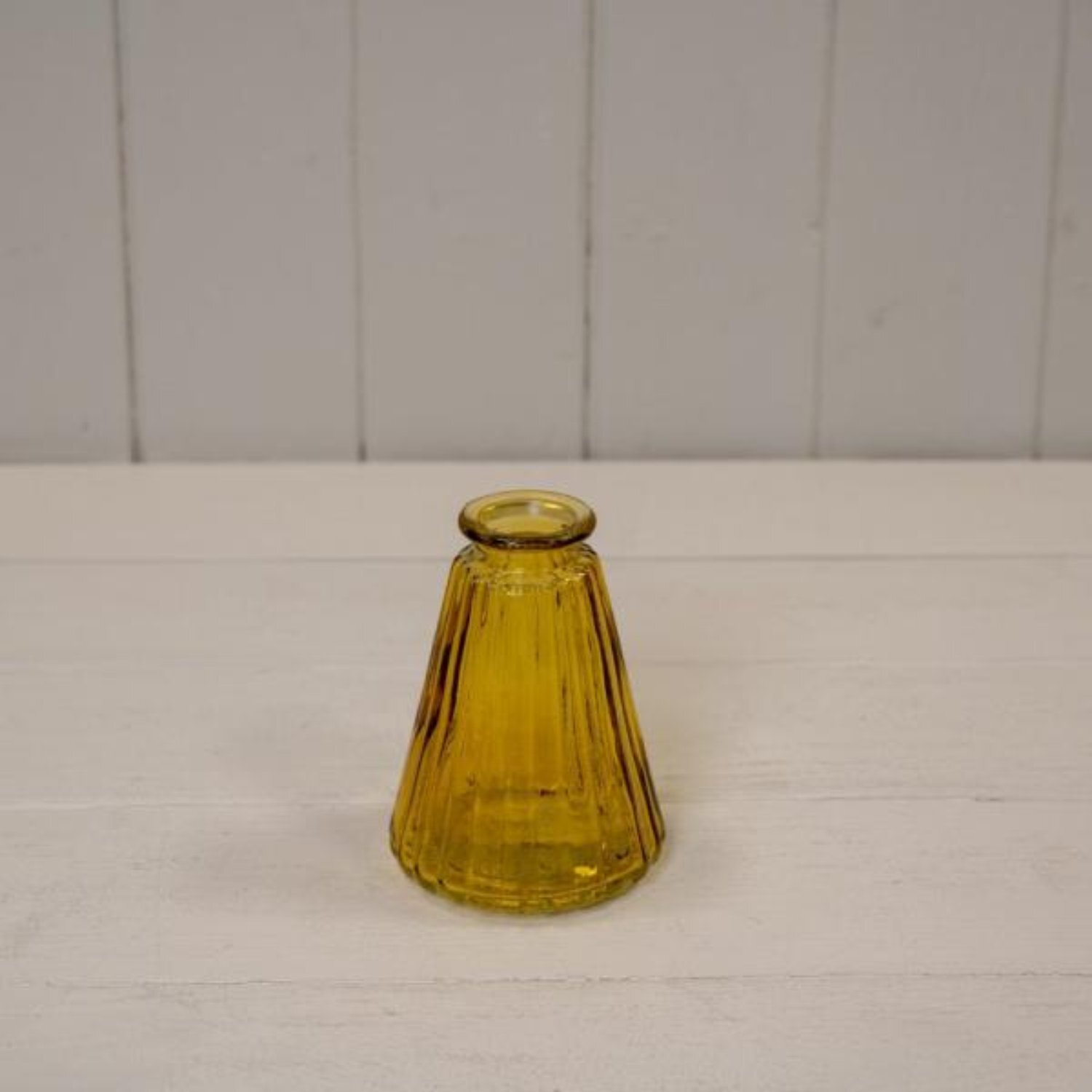 Kdmd Elegant Yellow Ribbed Glass Bottle - Yellow
