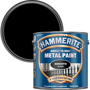 Hammerite Direct To Metal Smooth Black Paint 2.5L
