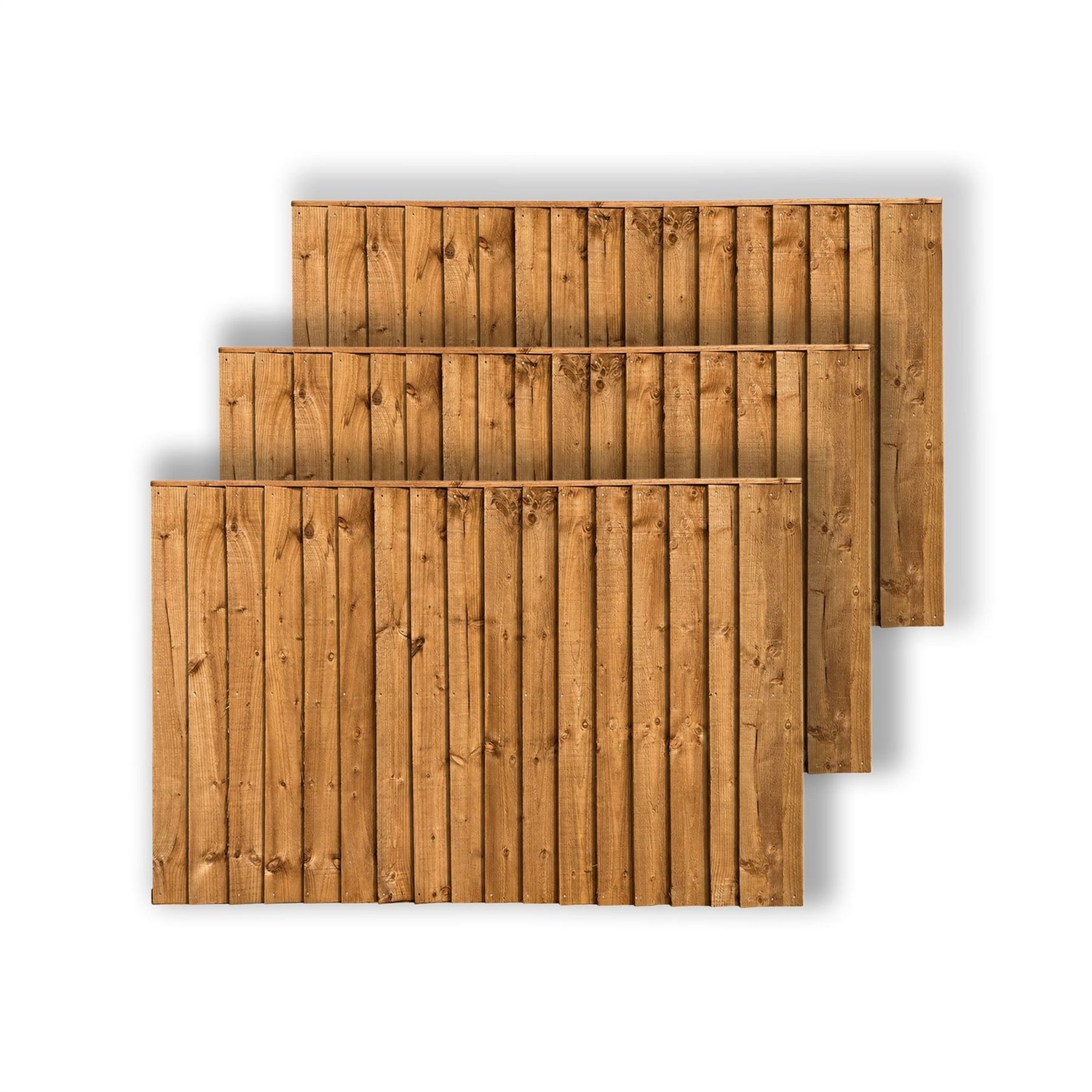 Snowdon Timber Treated Brown Feather Edge Fence Panel (W) 1828Mm (H) 1200Mm - Pack Of 3 - Brown