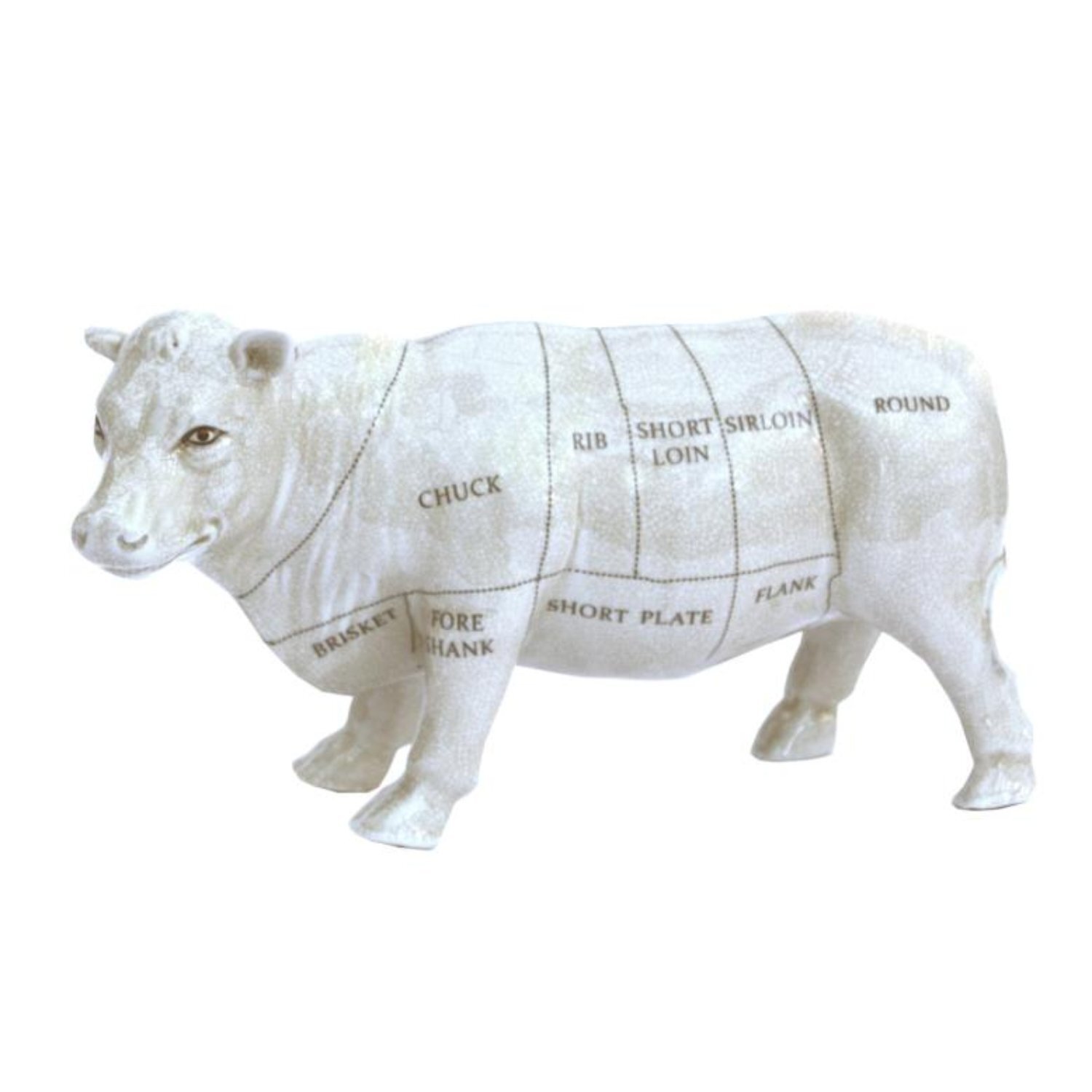 Kdmd Unisex White Ceramic Cow Ornament In 29Cm - Image 2