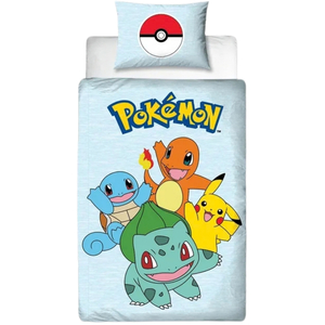Pokemon Pikachu Starter Reversible Bedding Set Kids Duvet Cover Single 140x200cm