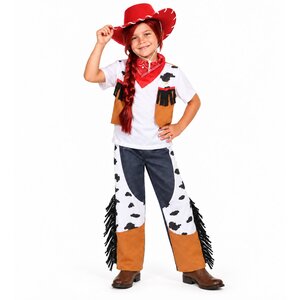 Set of I Love Fancy Dress 3 Piece Kids Brown Western Cowgirl Costume