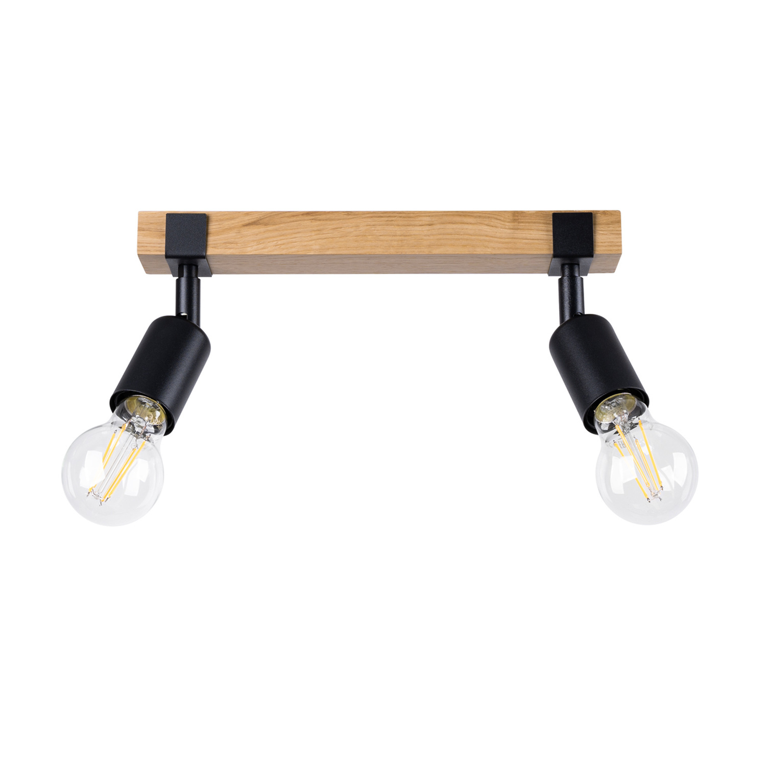 Sollux Lighting Ceiling Lamp Zuca 2 Black - Black/Wood
