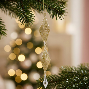 Glass Gold Jewelled Droplet