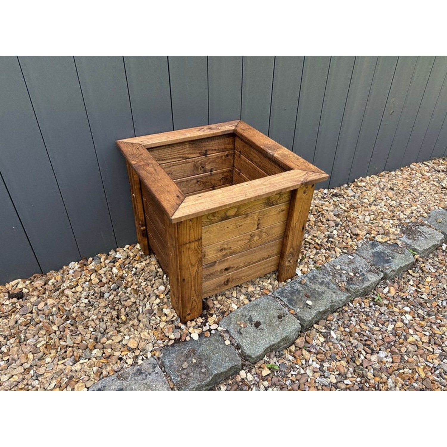 Charles Taylor Prestbury Square Large Raised Planter - FSC Certified - 10 Year Guarantee - Brown - Image 5
