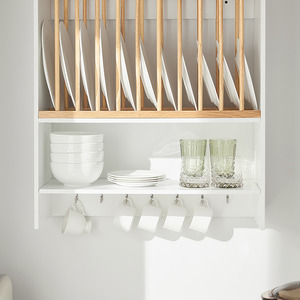 White SoBuy Wall Mounted Kitchen Plate Cup Rack shot 21561464