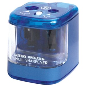 Double Hole Battery Electric Pencil Sharpener - Assorted Colours