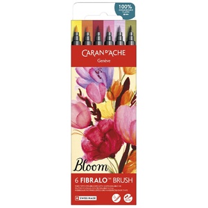 Bloom Fibralo Brush Pens - Assorted Colours / 6 Pack