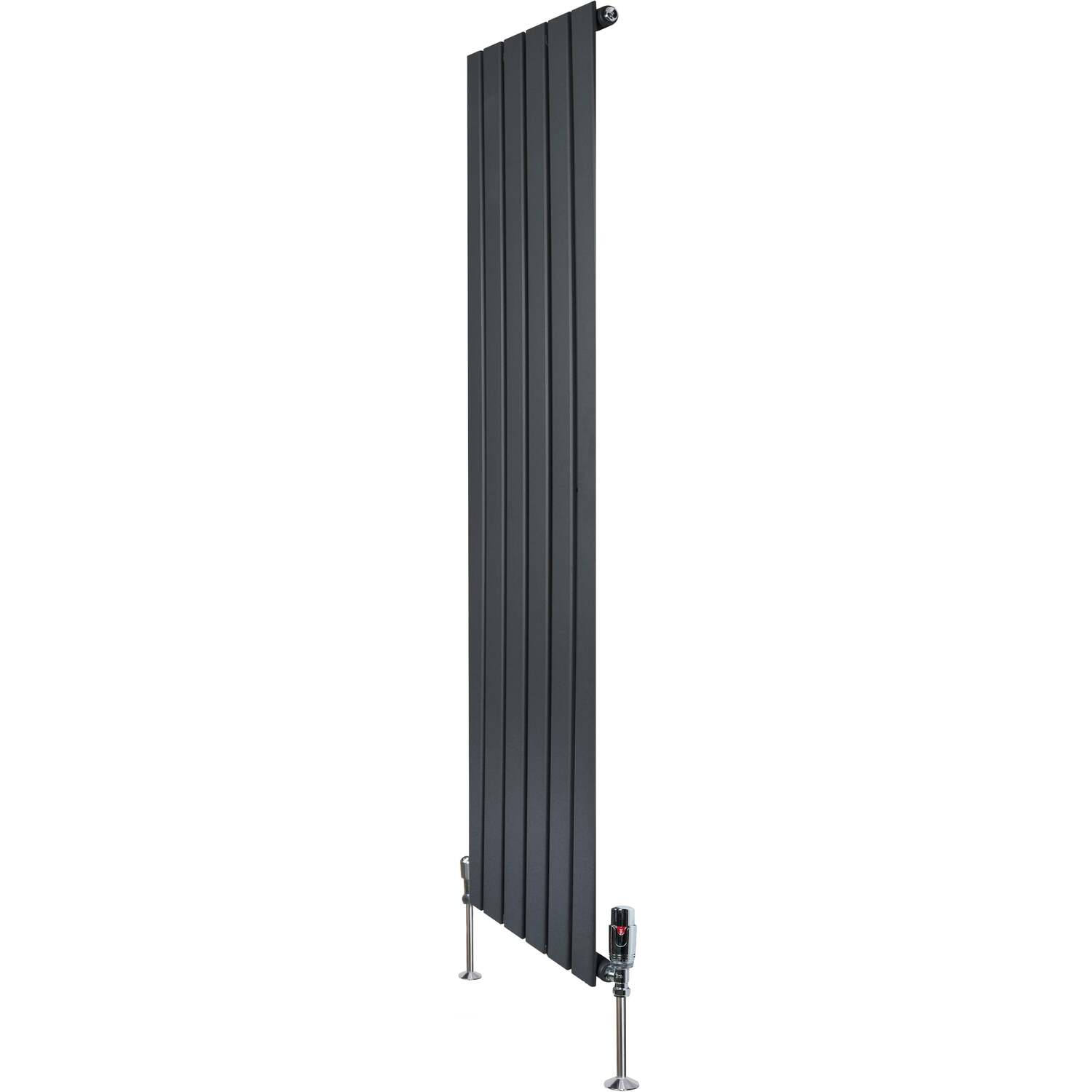 (Anthracite Grey, 1600Mm X 420Mm) Flat Single Column Radiator Modern Designer Panel With Valves 5056806861333 - Image 4