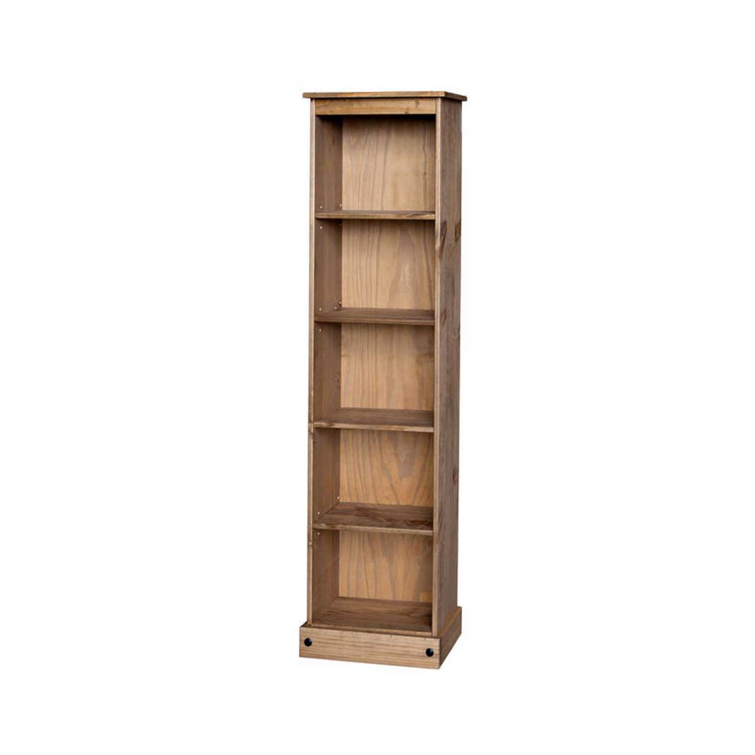 Corona Pine Tall Narrow Bookcase 5 Shelf Storage - Antique Wax Pine
