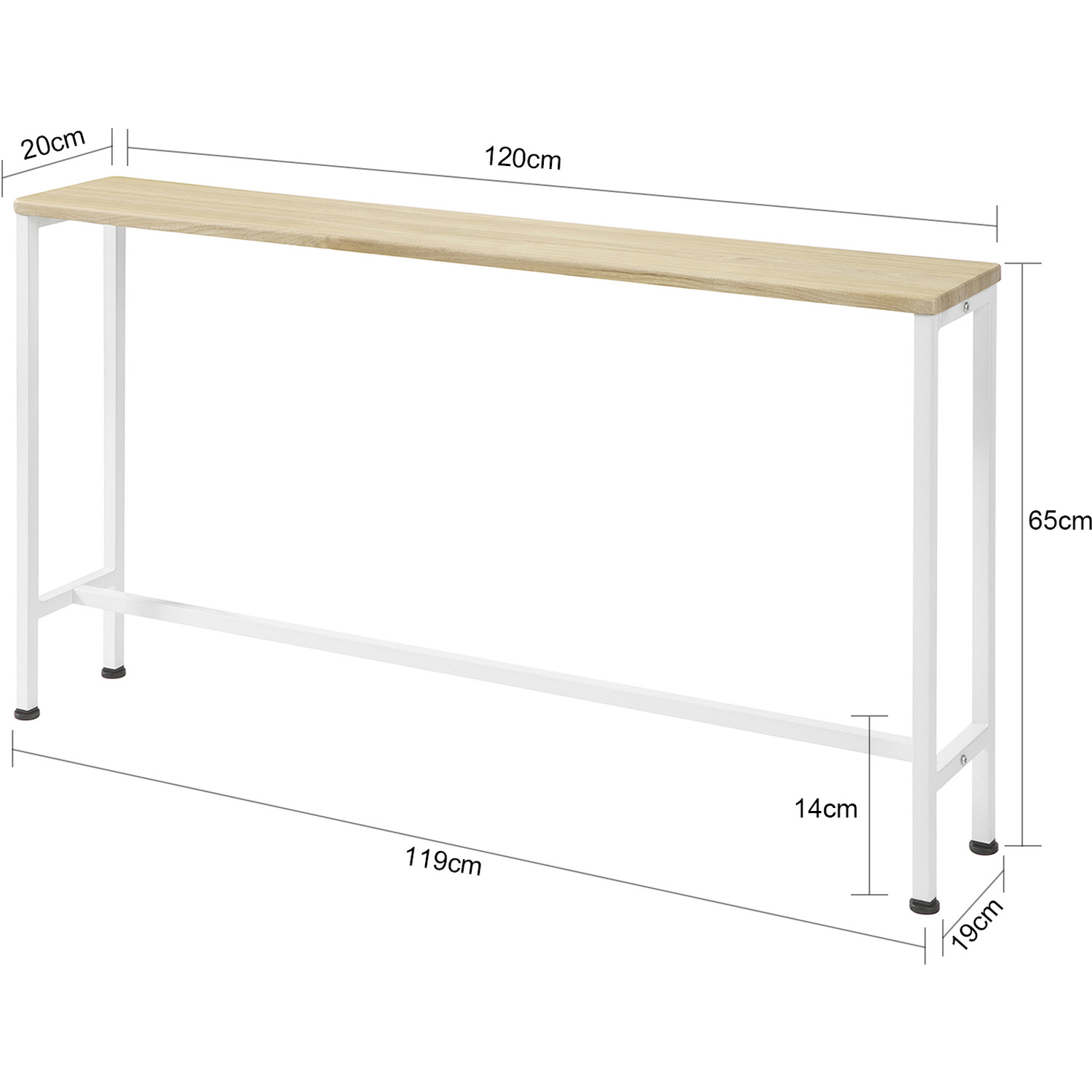 Sobuy Hallway Console Table Hall Side Table - White
