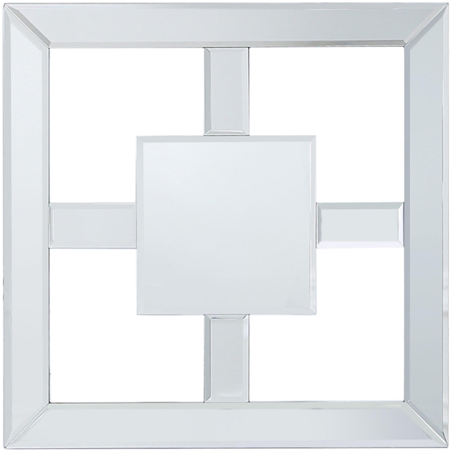 Vanity Living - Art Deco Wall Mirror Square - Silver thumbnail