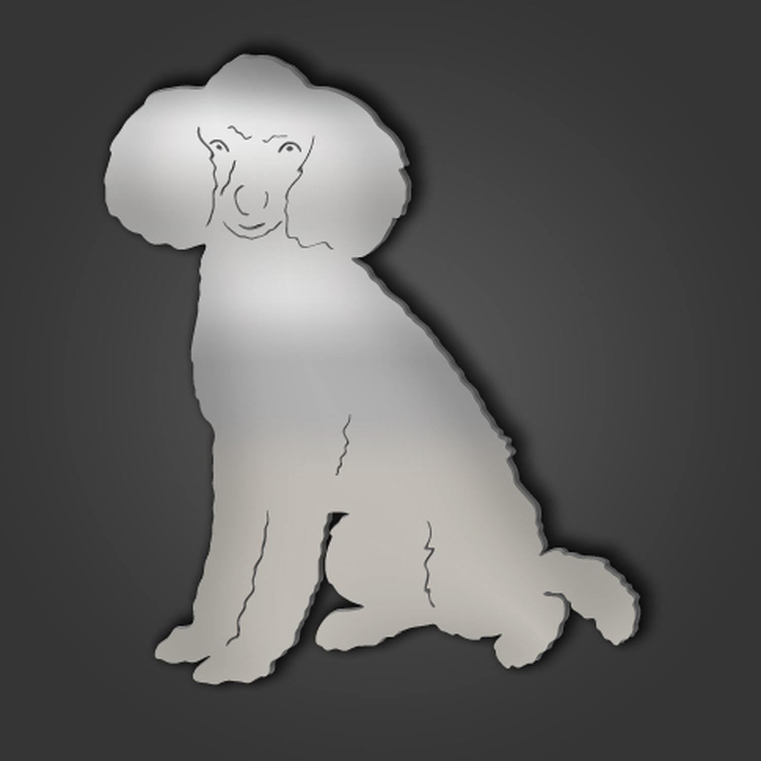 Image of Poodle Style 5 Silver Acrylic Mirror&hellip;