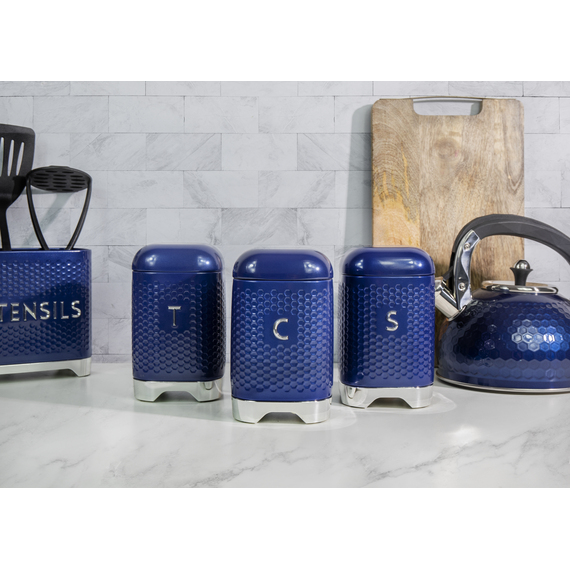 Lovello Retro Coffee Canister with Geometric Textured Finish