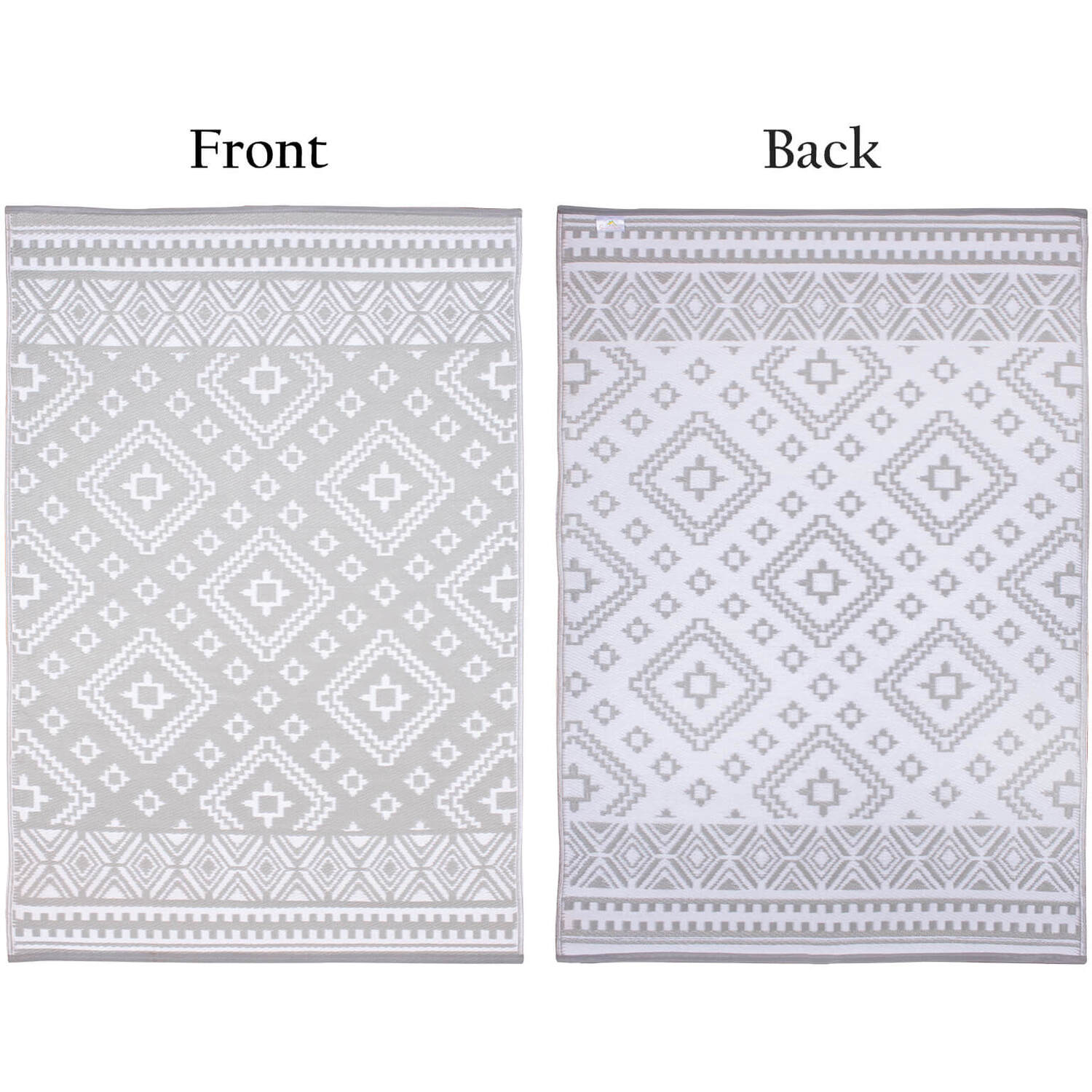 Verna Microfiber Rug Plastic Outdoor Rug Verna Black Grey