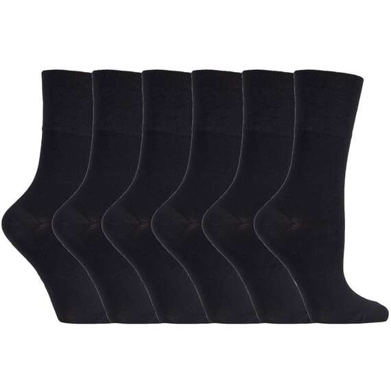 6 Pack Ladies Non Elastic Bamboo Socks