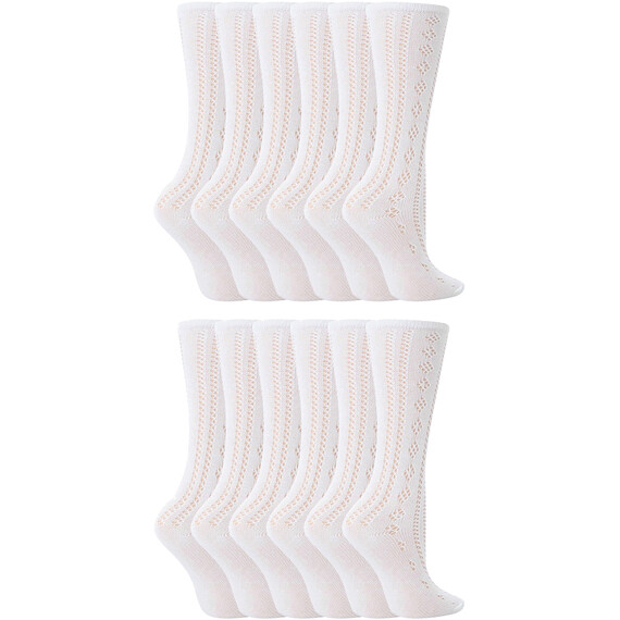 12 Pair Soft Cotton Rich Knee High Uniform Socks for School