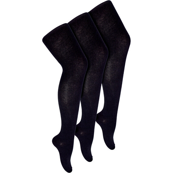 3 Pack Girls Plain Soft Breathable Cotton School Tights