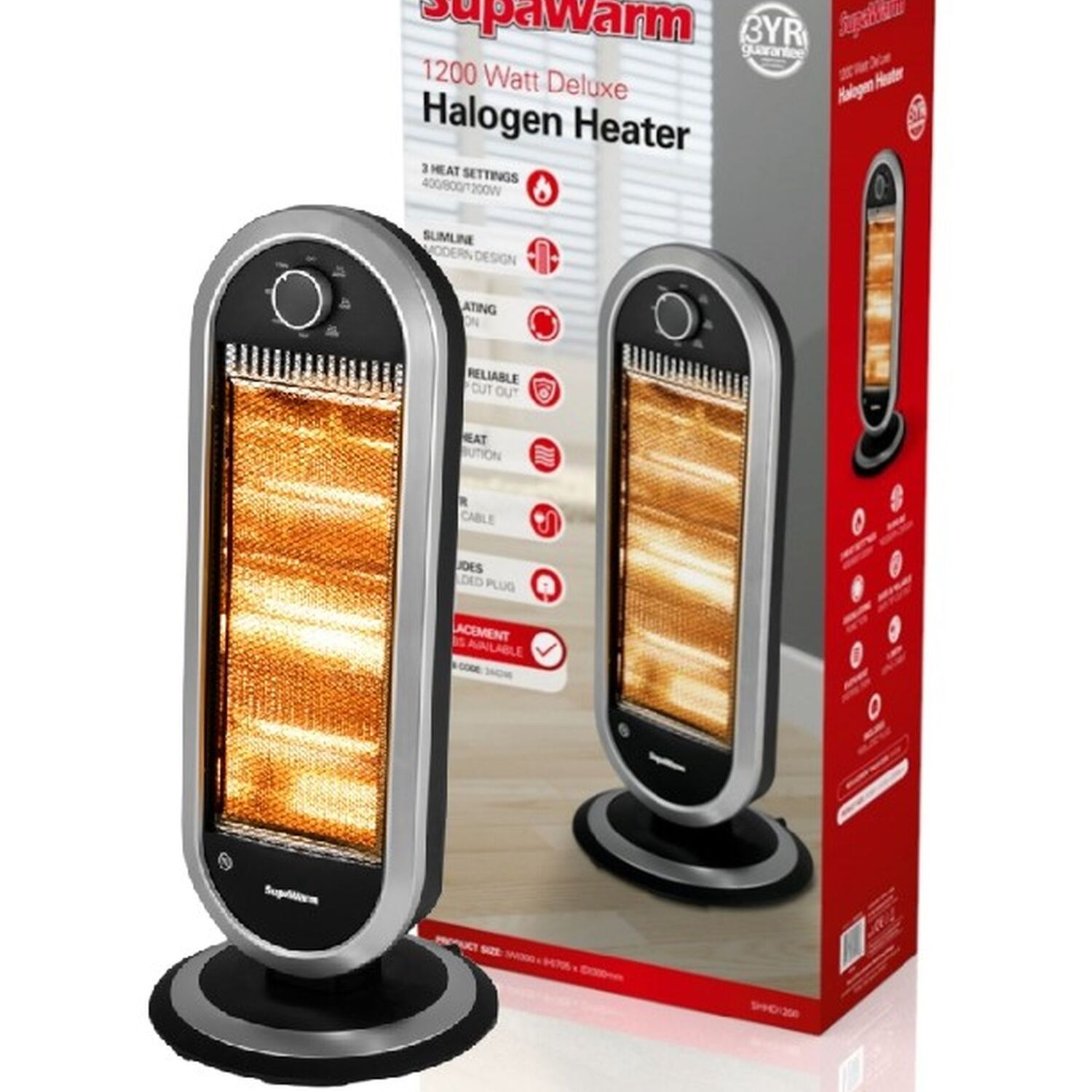 Oscillating Halogen Heater 1200W