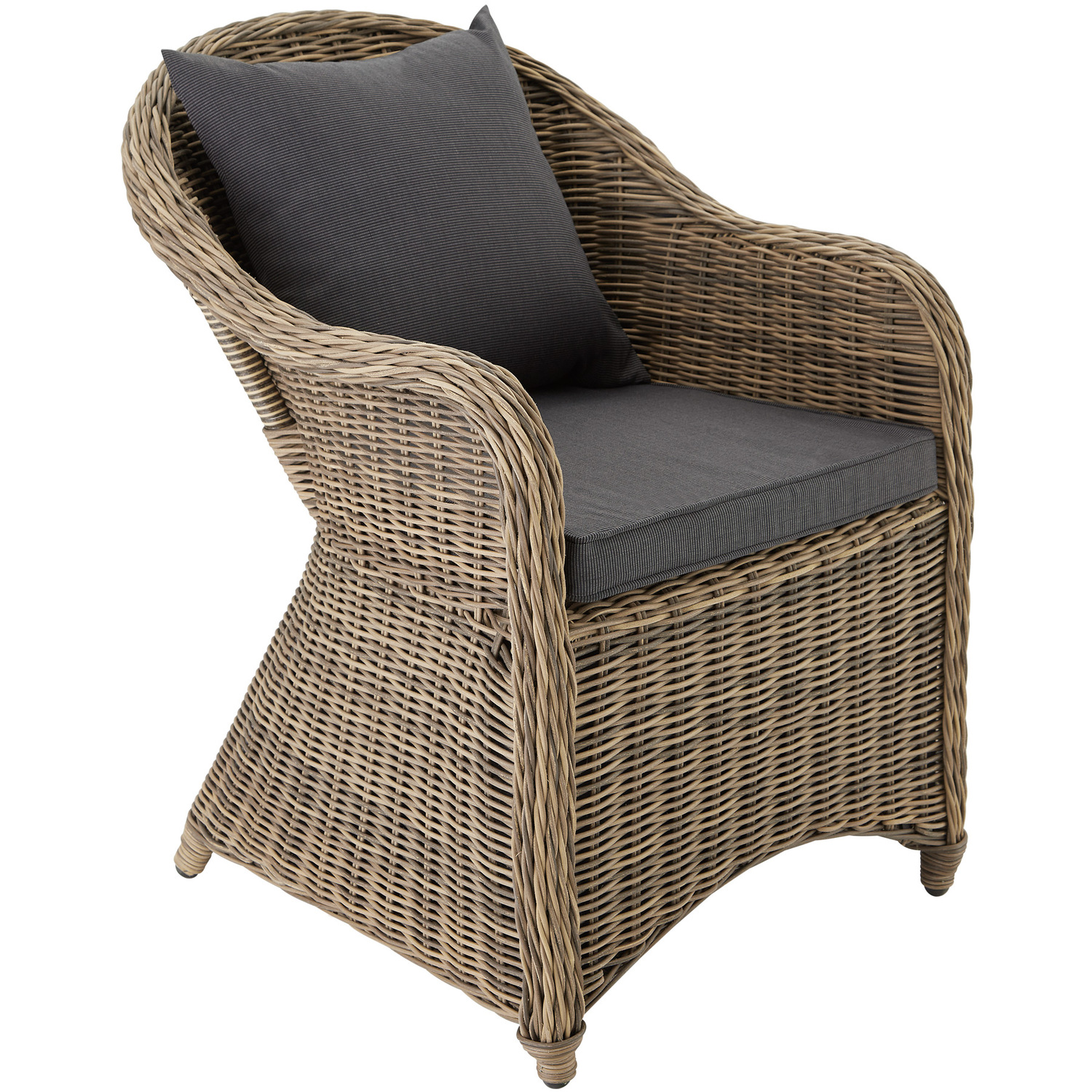 Rattan Garden Bistro Set Zurich 2 Chairs 1 Table - Nature