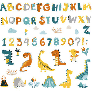 Dinosaur and Alphabet Kids Bedroom Wall Stickers
