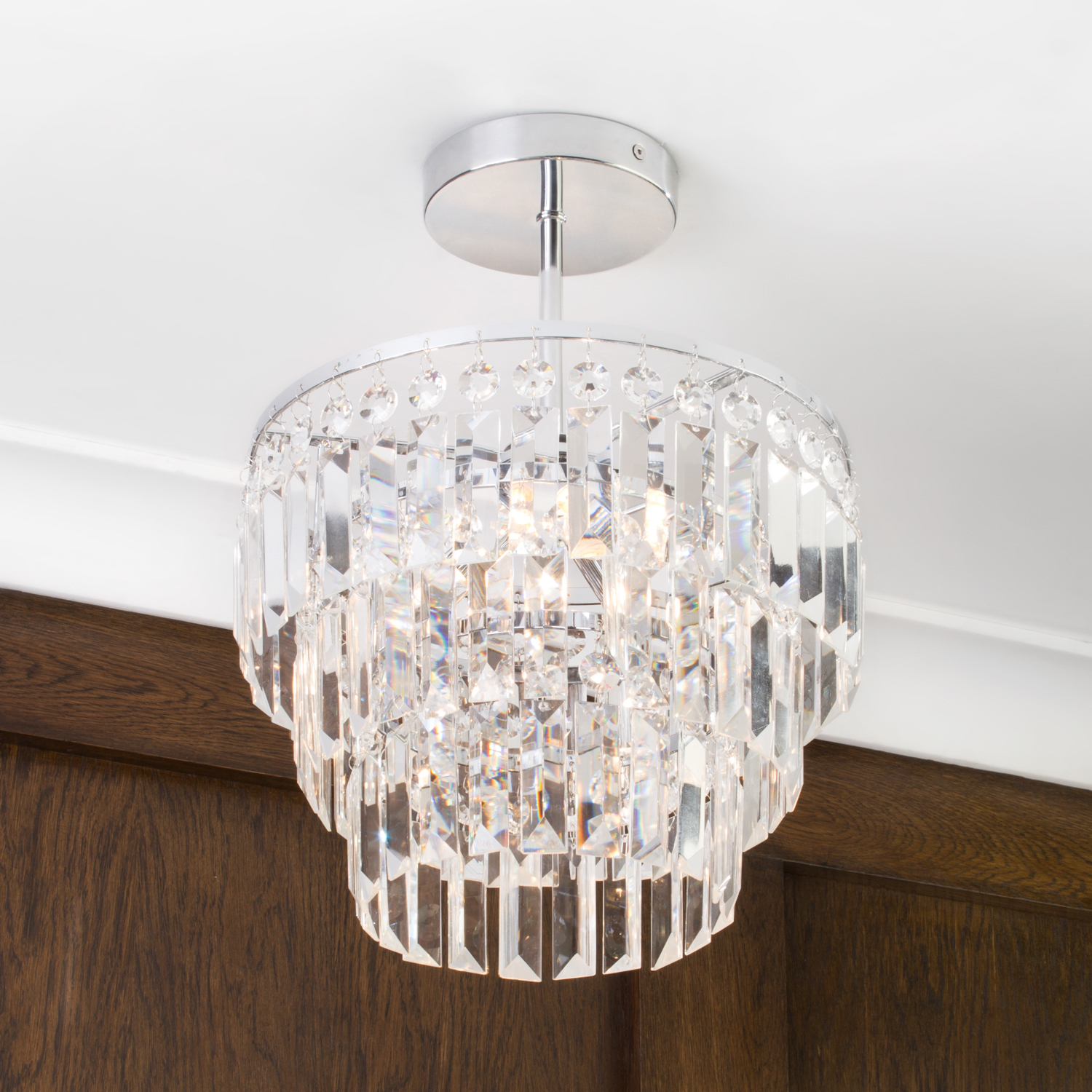 Vasca Bathroom Semi Flush - Chrome