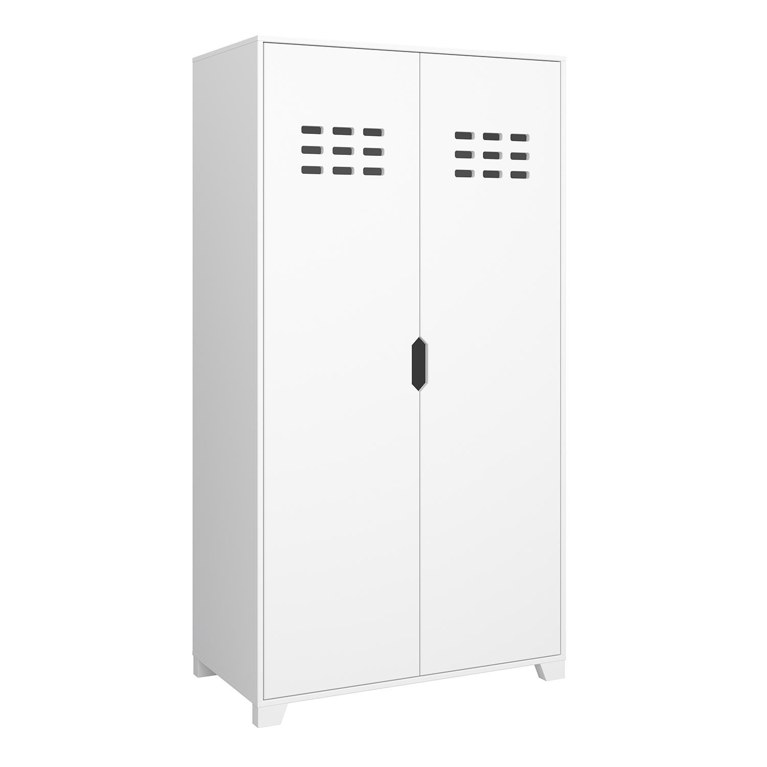 Loke 2-Door Wardrobe - White thumbnail