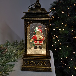 Dual Power Glitter Water Spinner Lantern Christmas Decoration