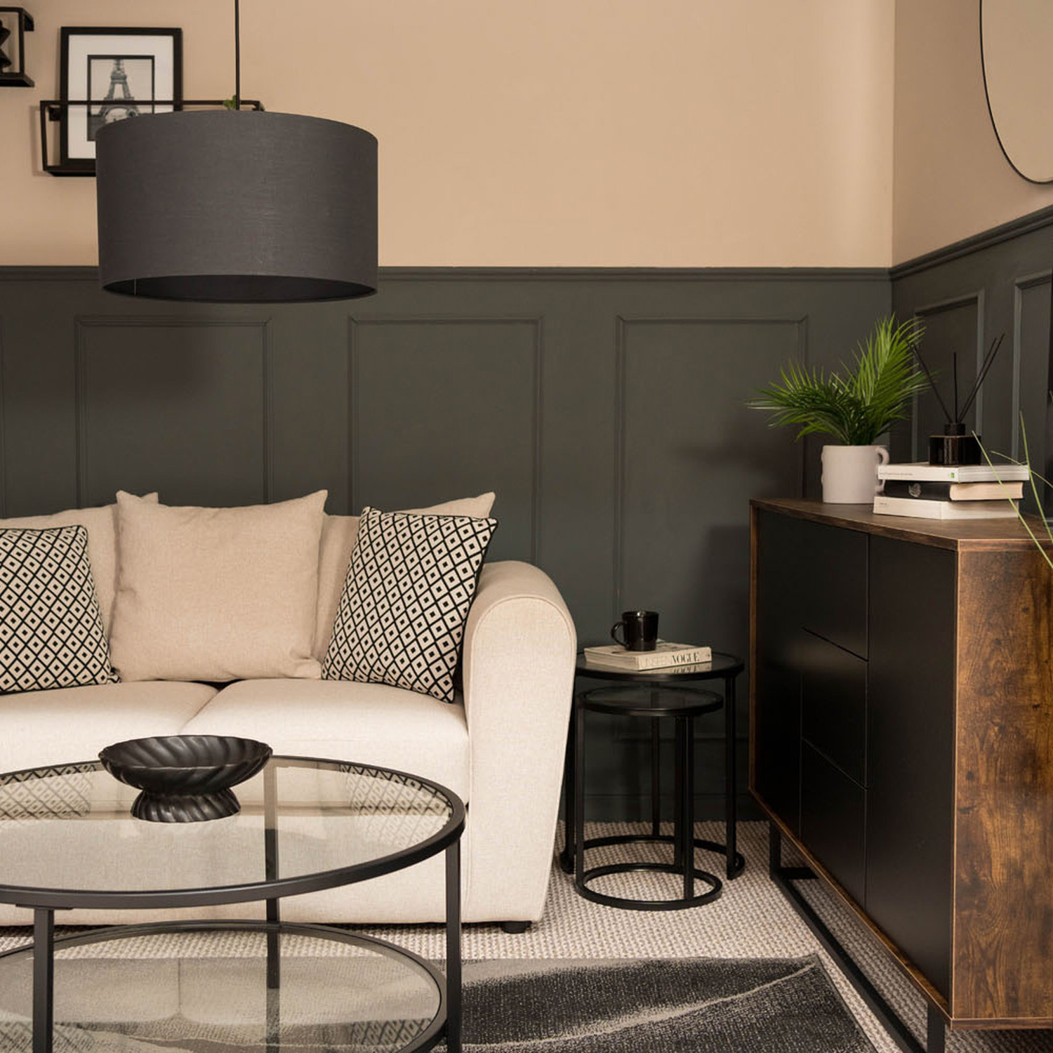 Image of Reni Large Pendant Lampshade - Grey