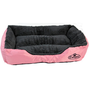 Faux Fur Dog Bed in PinkGrey M