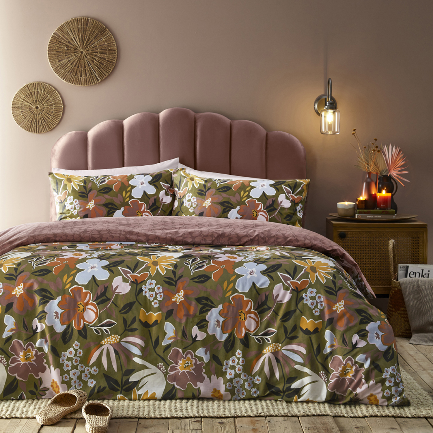 Asterea Floral Duvet Cover Set - Multicolour Double